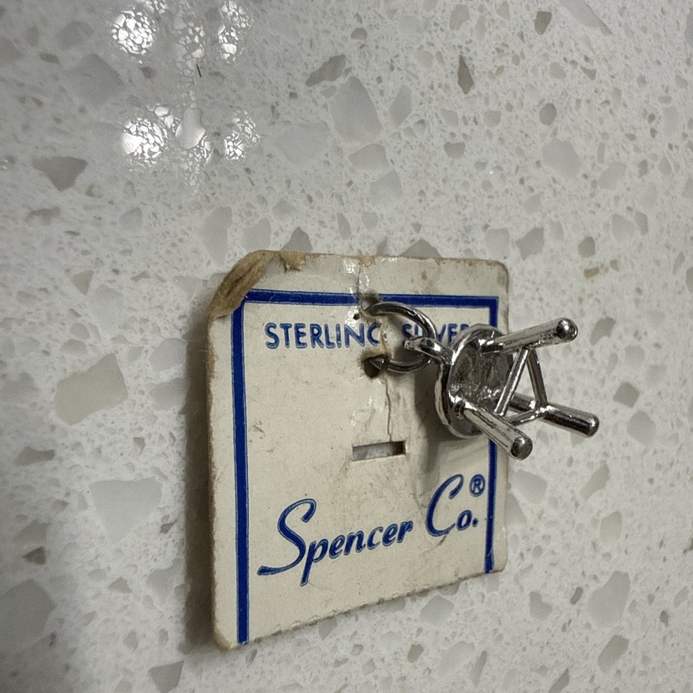 VINTAGE ESTATE SPENCER CO. 925 STERLING SILVER 3‎ Leg Stool CHARM